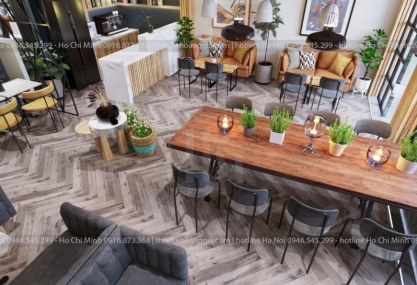 Interior design of cafe Mr. Hung - HCMC